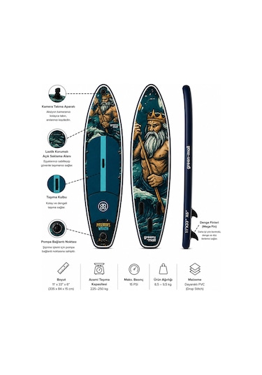 Wrath Of Poseidon Şişme Sup Board / Paddle Board 335 Cm