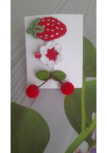 Örgü Toka 3'lü Set Saç Aksesuarı Çok Renkli