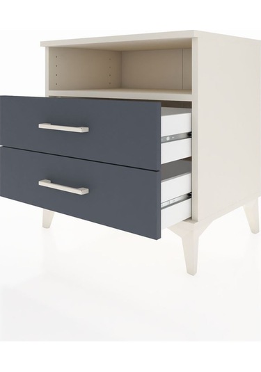 Hyperion Komodin Tek Raflı 2 Çekmeceli 60x44x64 Aytaşı-antrasit Aytaşı