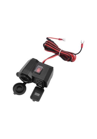 Motorsiklet İçin Çok Fonksiyonlu Usb Şarj Cihazı Ve Voltmetre, Su Geçirmez, 2.1a Çift Portlu