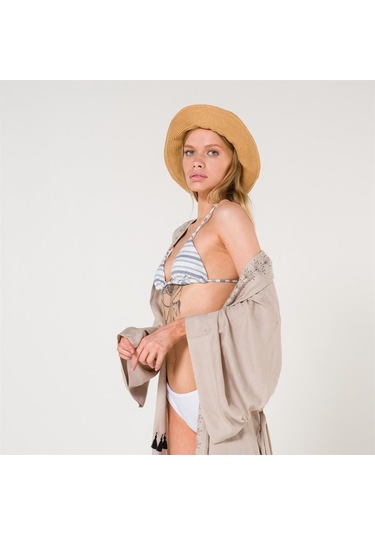 Eli Kadın Pul Baskılı Kimono-Taş-Standart Taş