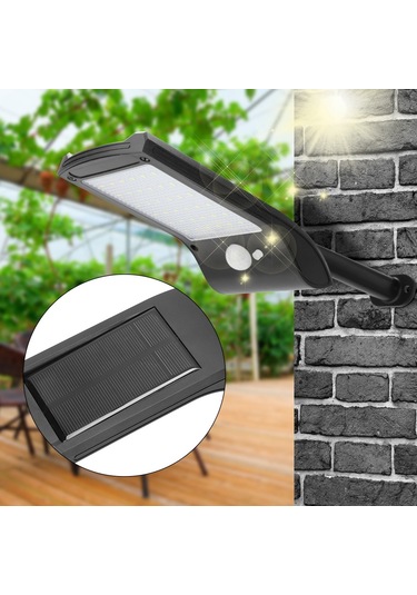 Vkemall 36 Led Güneş Enerjili Duvar Lambası, Otomatik Algılayıcı, Bahçe/çadır Işığı, Ip65 Su Geçirmez, 280lm Parlaklık, Kolay Kurulum