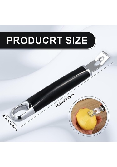 Ulzyvf Zester Üçgen Soyucu Soyucu Siyah Restoran Paslanmaz Oyma Narenciye Mutfak Meyve Meyve Limon Kanal Kanal İle Fonksiyonlu Ev Döngü Çok Çelik Bıçak Bıçağı, Barı Asılı Araçları Hg Siyah