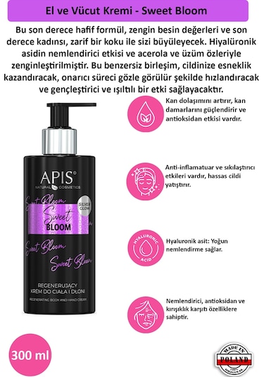 Apis Natural Sweet Bloom El ve Vücut Kremi 300 ML