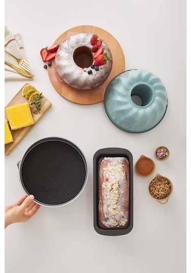 Karaca  Multichef Mito Green Karbon Çelik 3 Parça Kek Kalıbı Seti