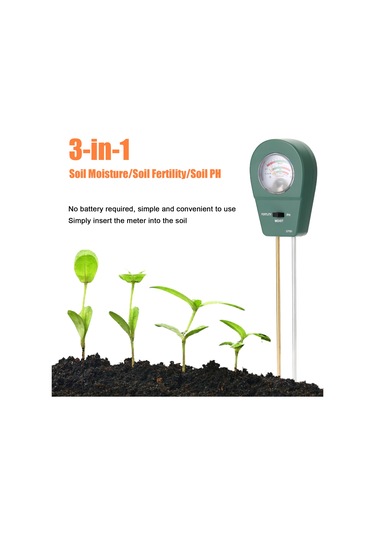 Neevoyu Toprak Analiz Cihazı: Nem, Verimlilik Ve Ph Değeri Testeri - Bataryasız, Doğal Toprak Kontrolü - Siyah İngilizce Versiyon