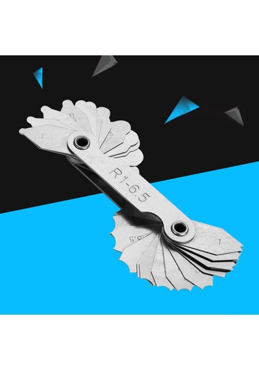 Maiyame Stahl Radyus Ölçer R1-6.5mm - Konveks Ve Konkav Yüzeyler İçin Dayanıklı Pas Koruyucu Kalemli Ölçüm Aleti