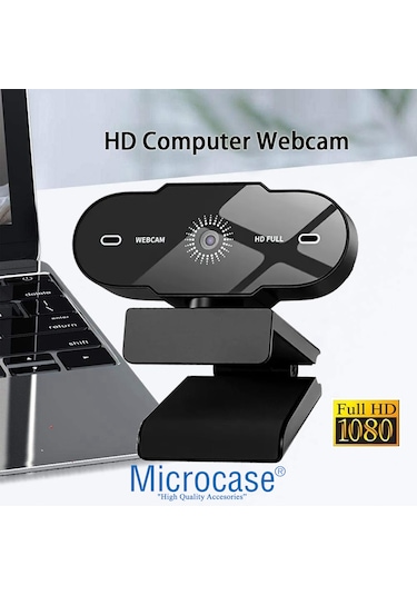 Microcase 1080p 360 Dönerli Mandal Kıskaçlı Full Hd Webcam Kamera Zr807 - Al5149
