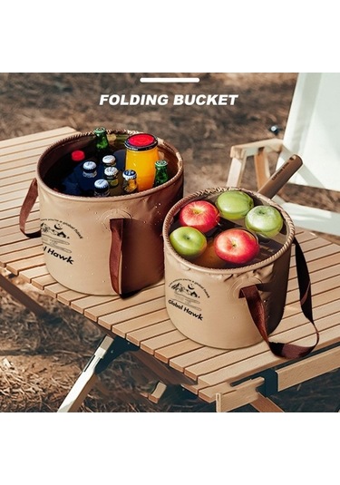 Prestigegoods 10l Katlanabilir Piknik Kamp Yiyecek Çantası Pvc Haki Halin At6658-10 Haki