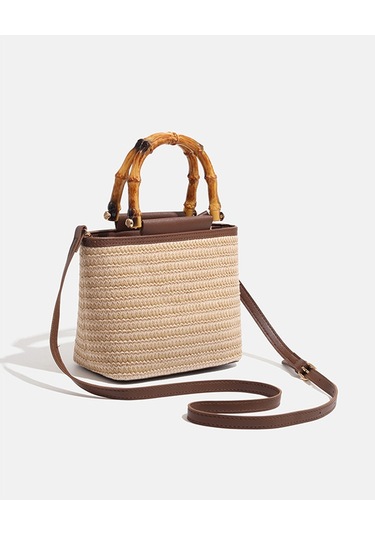 Charhp&kejnt Dokuma Çanta Çok Yönlü Moda Elde Taşınan Omuz Çantası Kahverengi