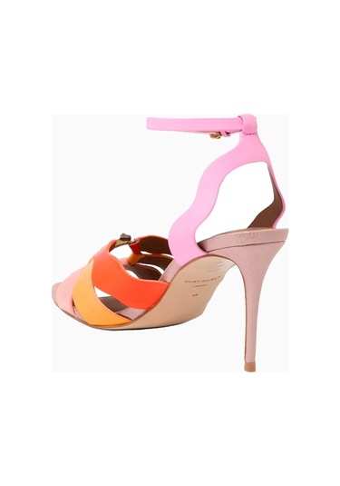 Kurt Geiger Sun Wave %100 Deri Lüks Tasarın Kadın Sandalet Pembe