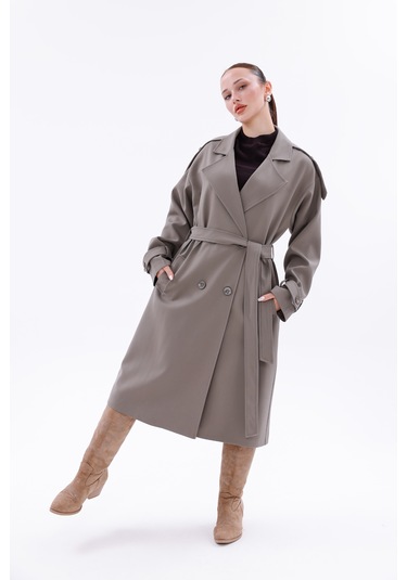 Kadın Trençkot Model Kaban Çağla