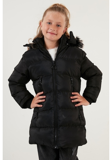 Lela Peluş Astarlı Yakası Suni Kürklü Çıkarılabilir Kapüşonlu Kışlık Kız Çocuk Mont 5766038 Siyah Lela Peluş Astarlı Yakası Suni Kürklü Çıkarılabilir Kapüşonlu Kışlık Kız Çocuk Mont 5766038 Siyah