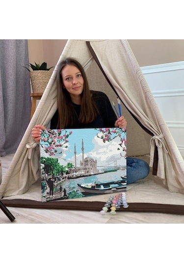 Sayılarla Boyama Seti 40 X 50 Cm Tuval Şasesine Gerili Ortaköy C