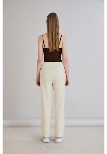 Sortie Collection Simli Örme Pantolon Bej