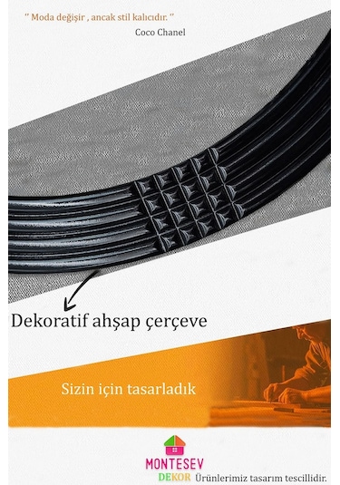 Safir Siyah Dekoratif Ayna Yuvarlak Işlemeli Duvar Aynası 43 Cm Siyah