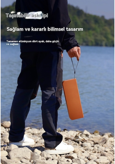 Edwardest Dış Mekan Kamp Saklama Kutusu Katlanır Tabure Katlanabilir Taşınabilir Sandalye Kahverengi