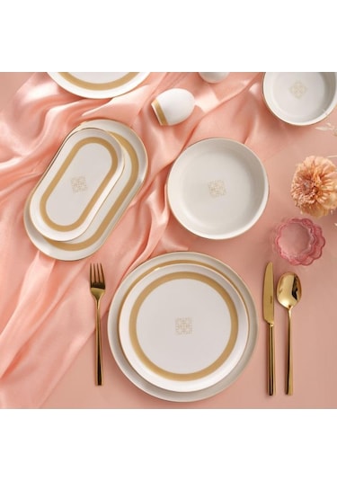 Güral Porselen Bilbao 30 Parça 6 Kişik Yemek Takımı - 5982 Krem