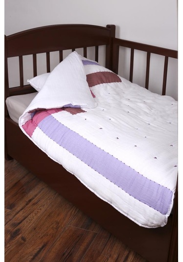 %100 Pamuk Çocuk Müslin Yorgan - El İşlemeli 100x150 Cm - Ztd200