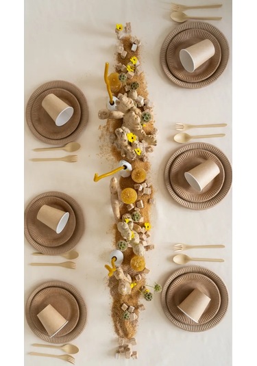 Ajvıen Kompanı Kraft Kâğıt Tek Kullanımlık Tabaklar 23 Cm 100 Adet 224341096 Bej