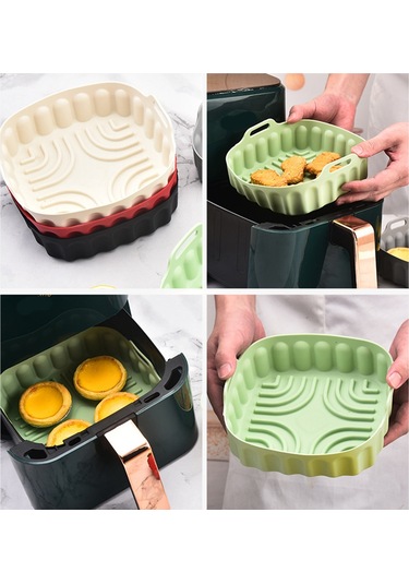 Xurunkeji Adet Air Fryer Silikon Fırın Tepsisi Yeniden Kullanılabilir Kare Air Fryer Tava Silikon Kalıp Mikrodalga Pedleri Pişirme Matı Tencere Tepsisi, E Yeşil Xurunkeji Adet Air Fryer Silikon Fırın Tepsisi Yeniden Kullanılabilir Kare Air Fryer Tava Silikon Kalıp Mikrodalga Pedleri Pişirme Matı Tencere Tepsisi, E Yeşil