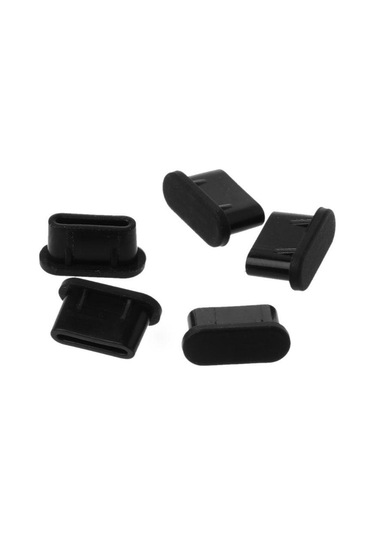 Siyah 5 Adet Tip-c Toz Fişi Usb Şarj Portu Koruyucu Silikon Kapak Samsung Uyumlu Huawei Akıllı Telefon Aksesuarları