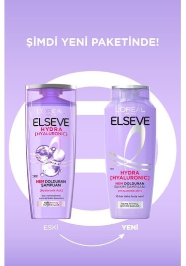 L'Oreal Paris Elseve Hydra Hyaluronic Nem Dolduran Bakım Şampuanı 3 x 300 ML