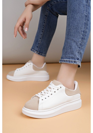 Luis A Costa Lc109 Beyaz Bej Süet Kadın Sneaker Renkli