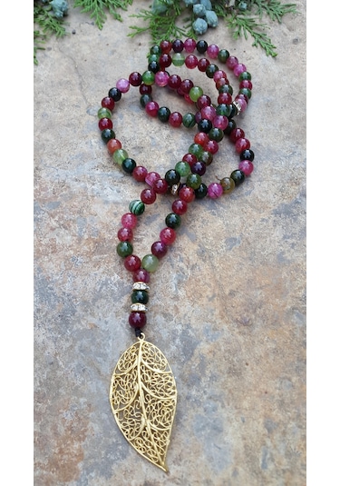 Stoneage Jewellery Akik Doğal Taş 99 Tesbih  Kolye Gümüş