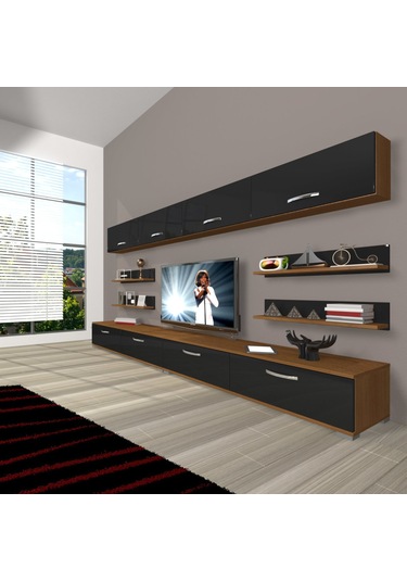Decoraktiv Eko 360y Slm Tv Ünitesi Tv Sehpası Ceviz - Siyah