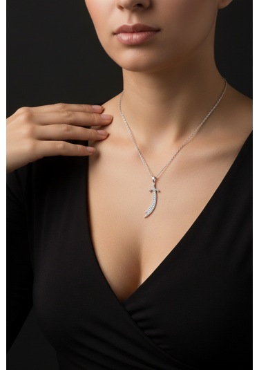 Zülfikar Hz. Ali Kılıcı 925 Ayar Gümüş Kadın Kolye Gümüş