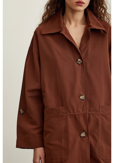 Never More Torba Cepli Trençkot Kahve