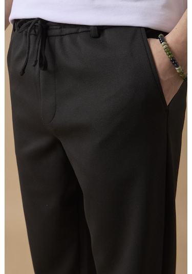 Braccas Erkek Slim Fit Orta Bel Siyah Pantolon Siyah