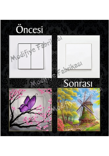 Dekoratif Priz Kaplama Folyosu - Uv Baskılı - Tüm Anahtarlar Çok Renkli