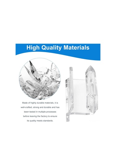 Ximistore9 3/8 İnç Cam Kayar Duş Kapısı Altı Rayı, Akrilik Şeffaf Ray Rehberi, Vidalı Yer Değiştirme Parçası - 2 Adet Diğer