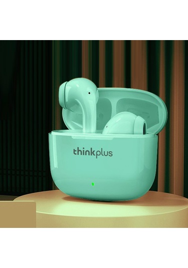 Qingmipy Lenovo Lp40 Pro Bluetooth 5.1 Kulaklıklar - Yarı Girişli Spor Kulaklıkları, 13mm Çift Frekanslı Hareketsiz Bobin, Uzun Pil Ömrü, Yeşil