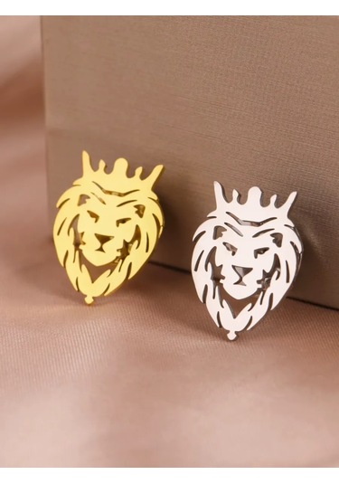 Olfil Broş-mini Aslan Stil Şık Minimalizm 317910621 Gri