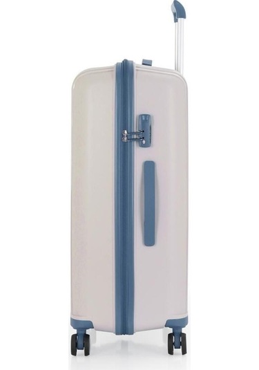 Mçs Üçlü Polipropilen Valiz Seti V305 - Mçs Kırılmaz Silikon Valiz Set Kemik Sky Blue Çok Renkli