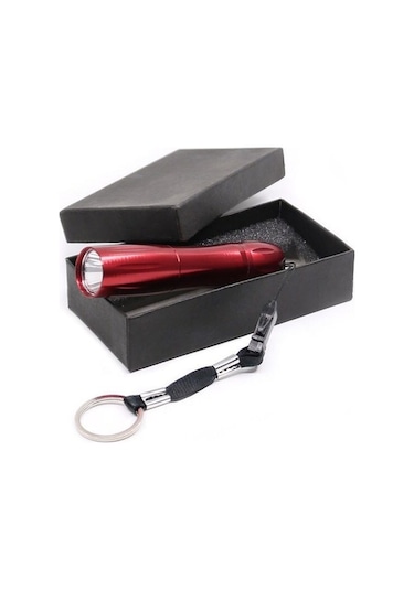 Tongxida 5 Adet Mini Led El Feneri, Alüminyum Anahtarlık, Rastgele Renk, Kuyruk İpli, Hediyelik Kutu, Çok Renkli Çok Renkli