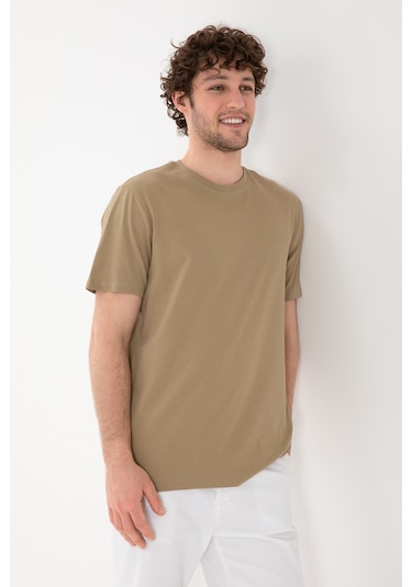 U.S. Polo Assn. Erkek Regular Fit Bisiklet Yaka Haki Basic Tişört 50305928-VR027 U.S. Polo Assn. Erkek Regular Fit Bisiklet Yaka Haki Basic Tişört 50305928-VR027