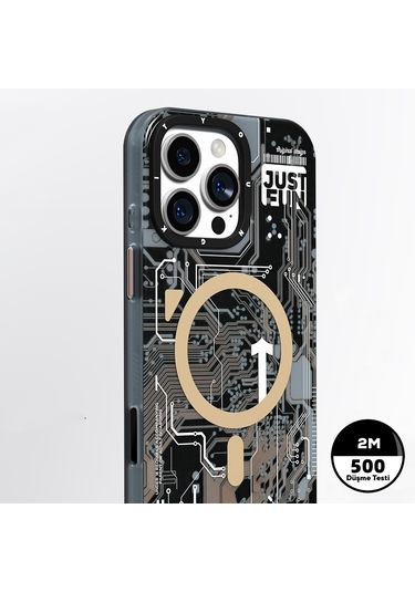 İphone 16 Pro Max Kılıf Magsafe Uyumlu Kamera Denetim Butonlu Youngkit Technology Serisi Kapak Gold