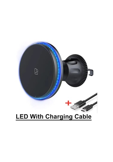 Vıkefon 30w Rgb Manyetik Araç Şarj Cihazı İphone 12-15 Pro Max İçin Hızlı Şarj Standı Orange