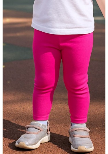 Kız Bebek Tayt Düz Renk Likralı Kumaş Esnek Fuşya