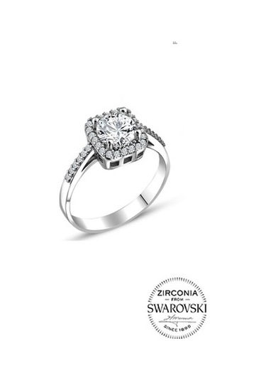 Gümüş Swarovski Taşlı Pırlanta Modeli Kare Üçlü Set