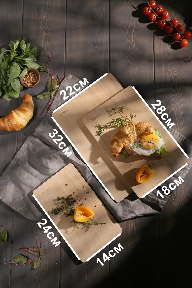 Bravo Ahşap Kesme Tahtası Seti 3 Parça Ve Stand 189297495 Bej