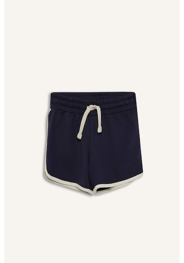 Defacto Kız Çocuk Beli Lastikli Basic Düz Şort B5164a825hsnv251 Lacivert