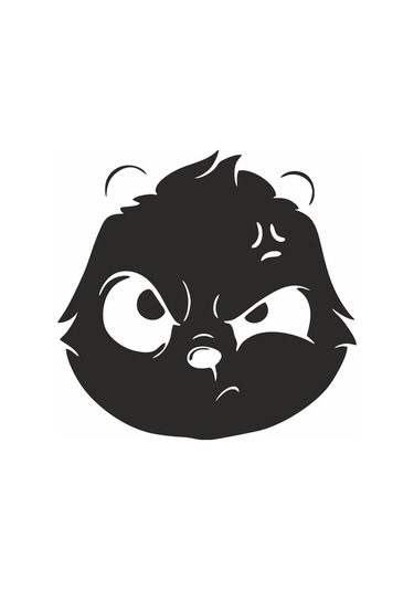 Kızgın Panda Araba Sticker Siyah 16x16 Cm