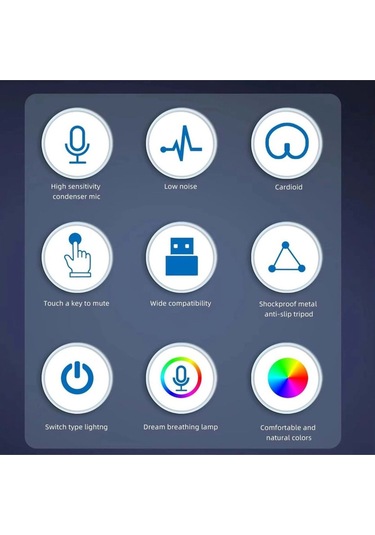 Medya Tech X1r Usb Kablolu Asmr Rgb Oyuncu Ve Stüdyo Mikrofonu