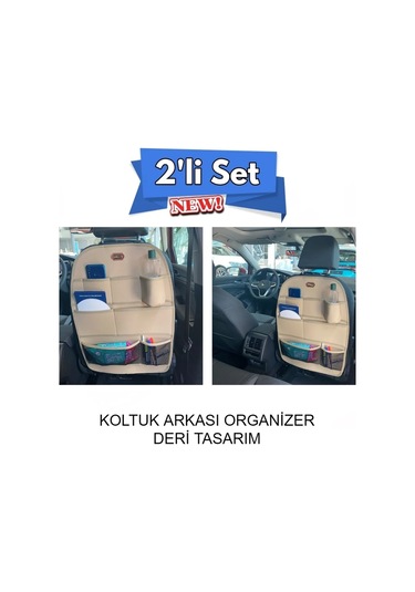 Suzuki Splash Tek Parça Deri Koltuk Arkası Düzenleyici Koruyucu Bej 2 Adet Şhn