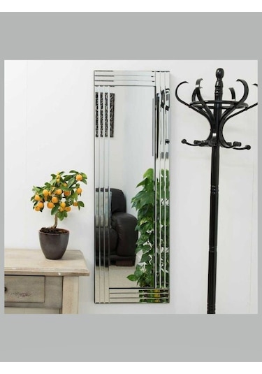 Model Line Dekoratif Desenli Bizoteli Salon Ofis Konsol Aynası 100 X 40 Gümüş 18061806433 Gümüş